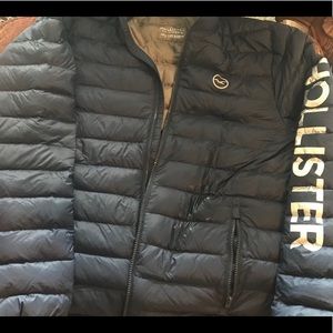Navy Hollister puffer jacket